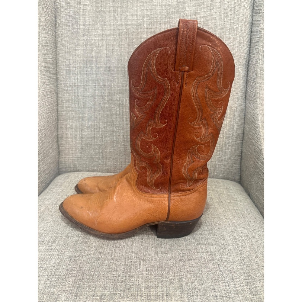 Tony Lama Mens Tan Leather Western Cowboy Boots Style CT 558 Size 8.5 D
